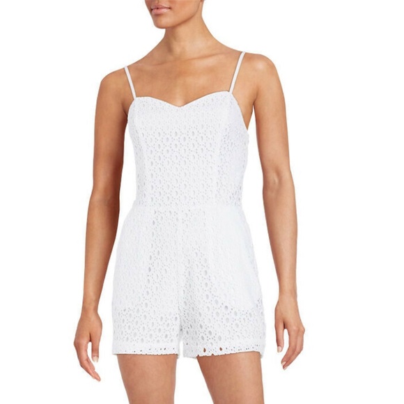 NWT GUESS White Eyelet Sleeveless Cut Out Back Romper 6 - Picture 5 of 17